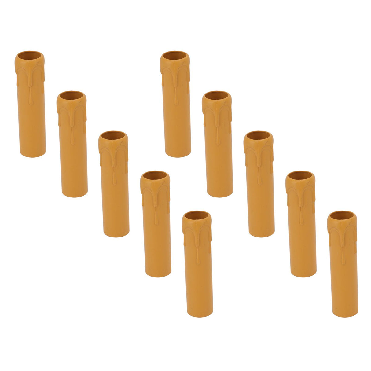 10pcs 4 Inch Candle Covers Sleeves Simulation Vintage Wax Drop Candle Socket Covers for Chandelier Yellow