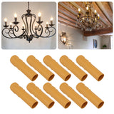 10pcs 4 Inch Candle Covers Sleeves Simulation Vintage Wax Drop Candle Socket Covers for Chandelier Yellow - Extra Image