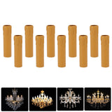10pcs 4 Inch Candle Covers Sleeves Simulation Vintage Wax Drop Candle Socket Covers for Chandelier Yellow - Extra Image