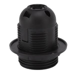 10Pcs E27 Light Base Socket Copper Core High Temperature Resistance E27 Light Holder Base with Lamp Sleeve for DIY Black