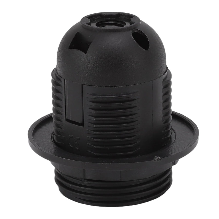 10Pcs E27 Light Base Socket Copper Core High Temperature Resistance E27 Light Holder Base with Lamp Sleeve for DIY Black