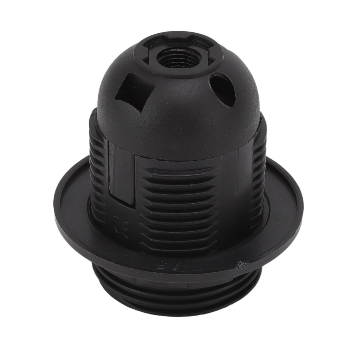 10Pcs E27 Light Base Socket Copper Core High Temperature Resistance E27 Light Holder Base with Lamp Sleeve for DIY Black