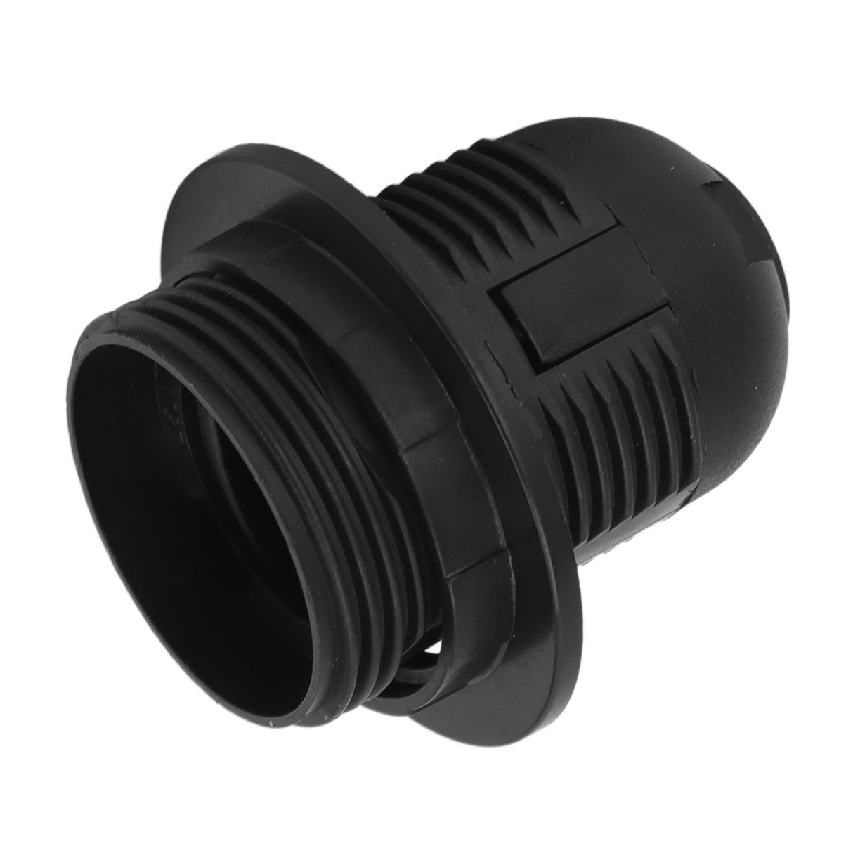10Pcs E27 Light Base Socket Copper Core High Temperature Resistance E27 Light Holder Base with Lamp Sleeve for DIY Black