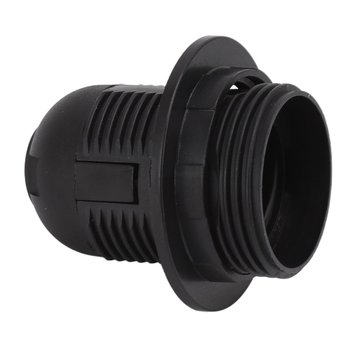 10Pcs E27 Light Base Socket Copper Core High Temperature Resistance E27 Light Holder Base with Lamp Sleeve for DIY Black