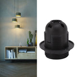 10Pcs E27 Light Base Socket Copper Core High Temperature Resistance E27 Light Holder Base with Lamp Sleeve for DIY Black - Extra Image
