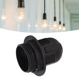 10Pcs E27 Light Base Socket Copper Core High Temperature Resistance E27 Light Holder Base with Lamp Sleeve for DIY Black - Extra Image