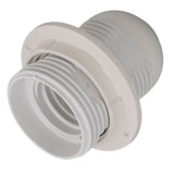 10Pcs E27 Light Base Socket Copper Core High Temperature Resistance E27 Light Holder Base with Lamp Sleeve for DIY White - Side View