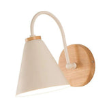 Corridor Wall Lamp Iron Lampshade Wall Mounted Curved Light for Bedroom Living Room Study Without Lamp Bulb White - Front View