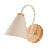 Corridor Wall Lamp Iron Lampshade Wall Mounted Curved Light for Bedroom Living Room Study Without Lamp Bulb White - Side View