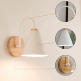 Corridor Wall Lamp Iron Lampshade Wall Mounted Curved Light for Bedroom Living Room Study Without Lamp Bulb White