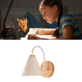 Corridor Wall Lamp Iron Lampshade Wall Mounted Curved Light for Bedroom Living Room Study Without Lamp Bulb White - Extra Image