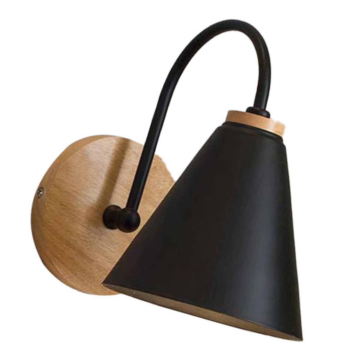 Corridor Wall Lamp Iron Lampshade Wall Mounted Curved Light for Bedroom Living Room Study Without Lamp Bulb Black