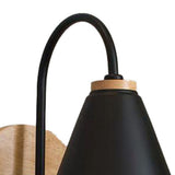 Corridor Wall Lamp Iron Lampshade Wall Mounted Curved Light for Bedroom Living Room Study Without Lamp Bulb Black - Rear View
