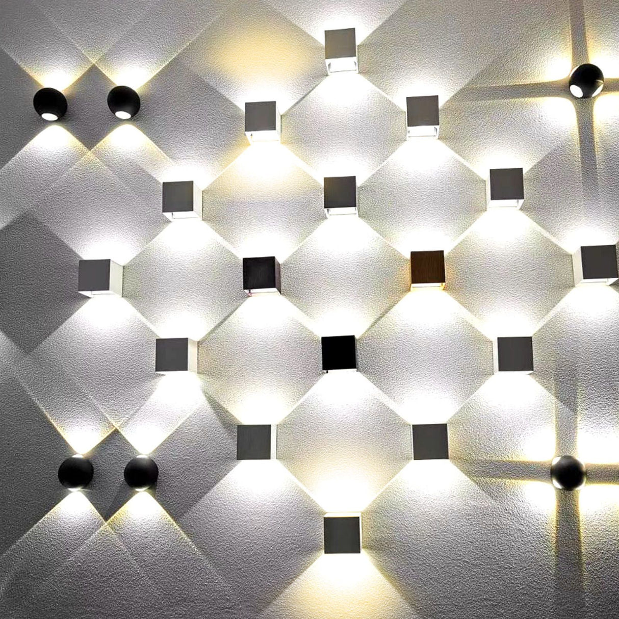 LED Wall Lights Multifunction Innovative Aluminum Wall Mounted Lamp for Bedroom Living Room Hallway 7W Black Warm Light