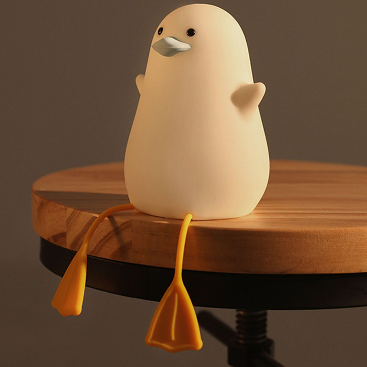 LED Night Light Cute Exquisite Touch Control USB Charging Night Light with Mobile Phone Holder Duck Night Lamp