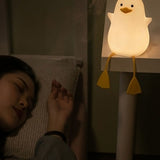 LED Night Light Cute Exquisite Touch Control USB Charging Night Light with Mobile Phone Holder Duck Night Lamp