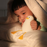 LED Night Light Cute Exquisite Touch Control USB Charging Night Light with Mobile Phone Holder Duck Night Lamp