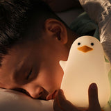 LED Night Light Cute Exquisite Touch Control USB Charging Night Light with Mobile Phone Holder Duck Night Lamp