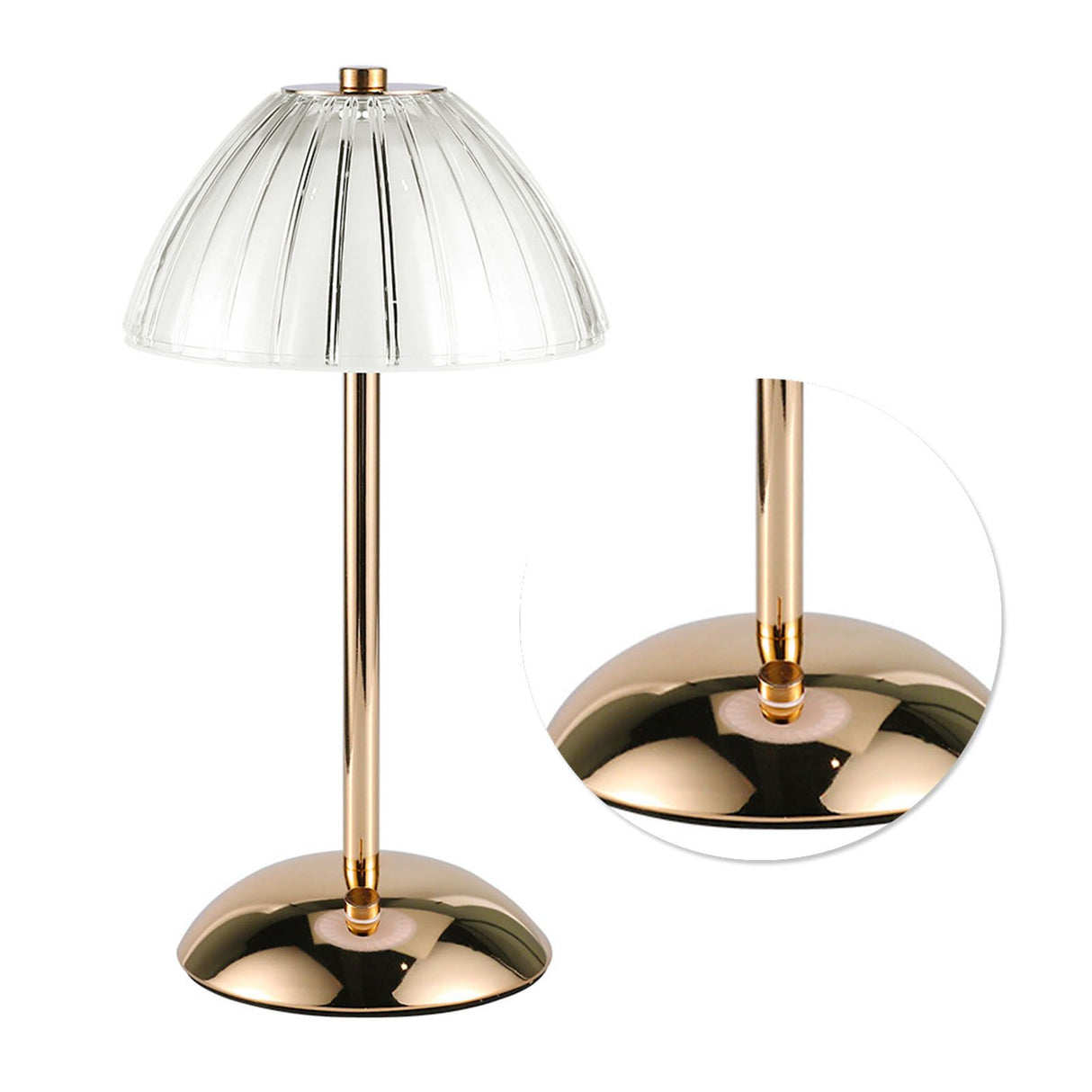 Mushroom Lamp Touch Switch Stepless Dimming Rechargeable Dining Table Decorative Crystal Table Lamp Bedside Night Light