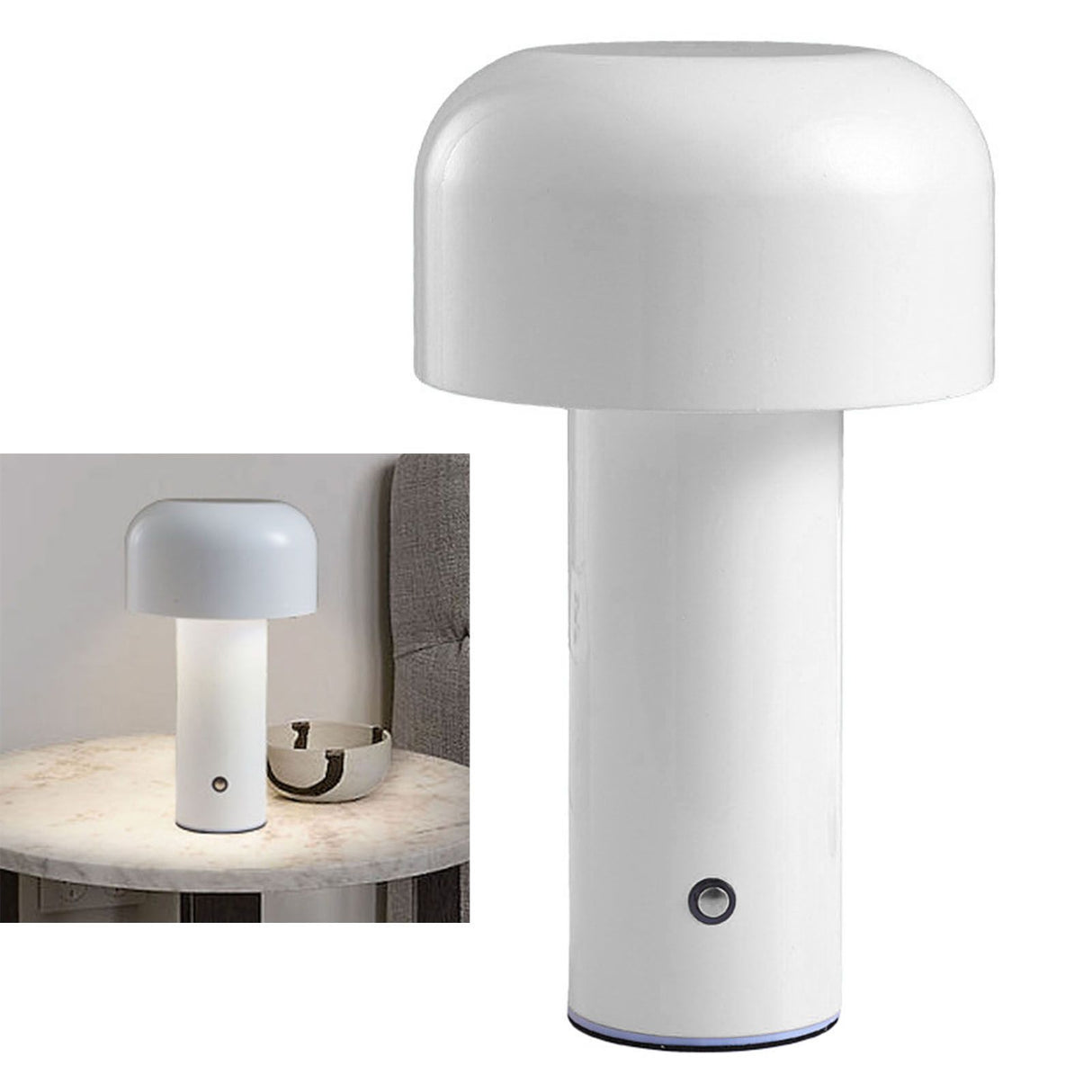 Mushroom Table Lamp Three Colors LED Light Beads Stepless Dimming Mushroom Lamp Night Light for Bedroom Bedside White