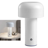 Mushroom Table Lamp Three Colors LED Light Beads Stepless Dimming Mushroom Lamp Night Light for Bedroom Bedside White - Front View