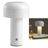 Mushroom Table Lamp Three Colors LED Light Beads Stepless Dimming Mushroom Lamp Night Light for Bedroom Bedside White - Side View