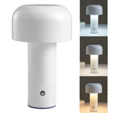 Mushroom Table Lamp Three Colors LED Light Beads Stepless Dimming Mushroom Lamp Night Light for Bedroom Bedside White - Top-Down View