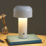 Mushroom Table Lamp Three Colors LED Light Beads Stepless Dimming Mushroom Lamp Night Light for Bedroom Bedside White - Rear View