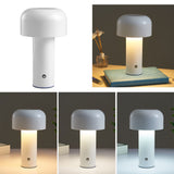 Mushroom Table Lamp Three Colors LED Light Beads Stepless Dimming Mushroom Lamp Night Light for Bedroom Bedside White