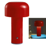Mushroom Table Lamp Three Colors LED Light Beads Stepless Dimming Mushroom Lamp Night Light for Bedroom Bedside Red - Front View