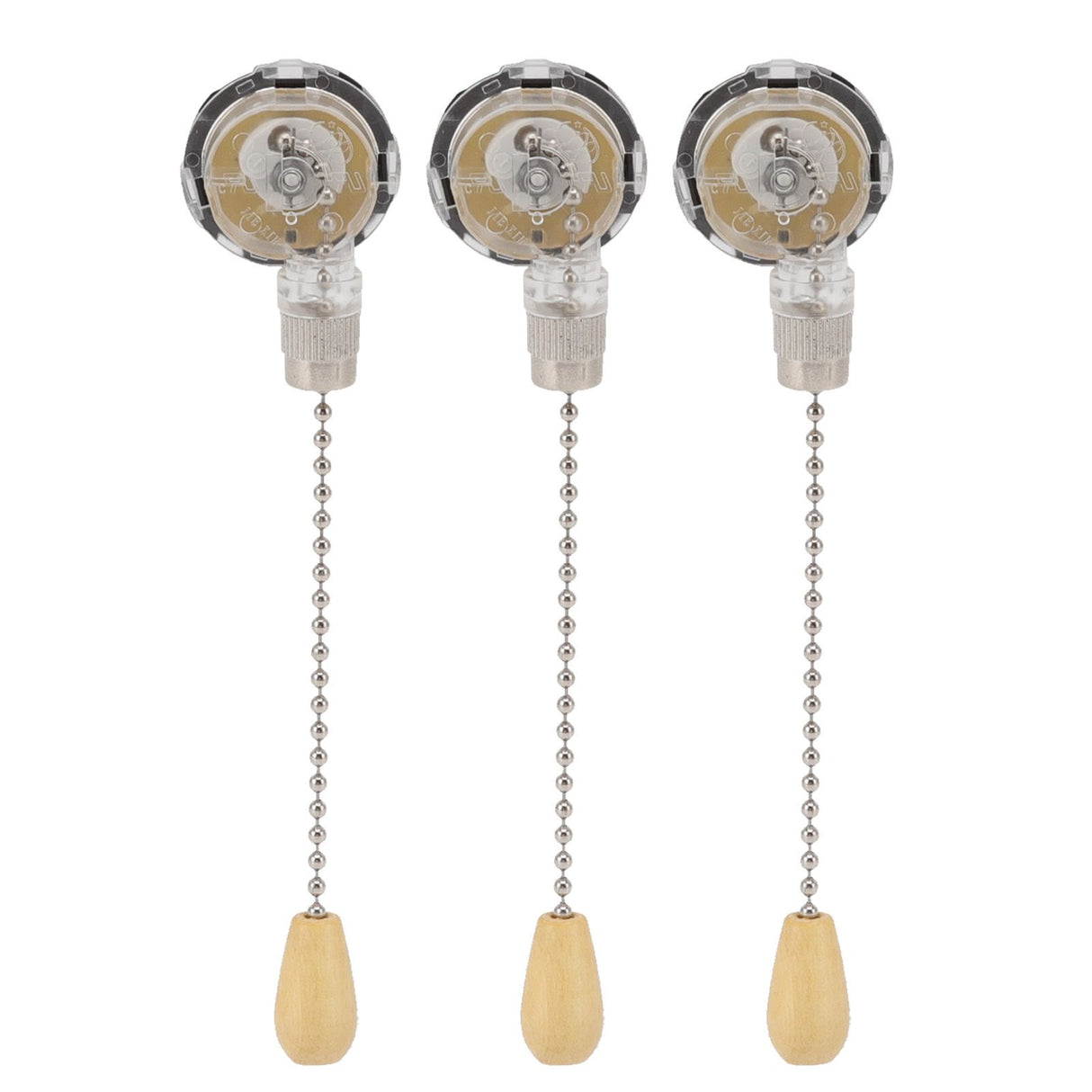 3Pcs Ceiling Fan Lamp Switch Rustproof Replacement Ceiling Light Pull Chain Switch 250V 125V Chrome