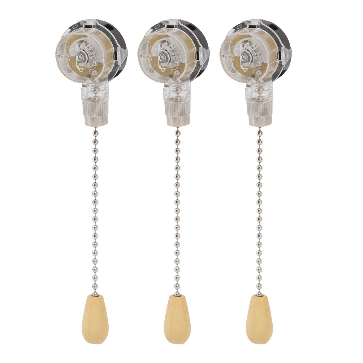 3Pcs Ceiling Fan Lamp Switch Rustproof Replacement Ceiling Light Pull Chain Switch 250V 125V Chrome