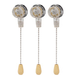 3Pcs Ceiling Fan Lamp Switch Rustproof Replacement Ceiling Light Pull Chain Switch 250V 125V Chrome