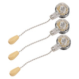3Pcs Ceiling Fan Lamp Switch Rustproof Replacement Ceiling Light Pull Chain Switch 250V 125V Chrome - Rear View