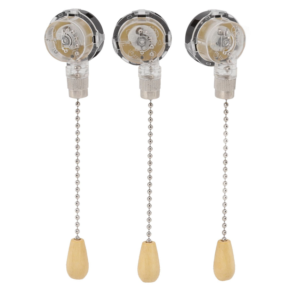 3Pcs Ceiling Fan Lamp Switch Rustproof Replacement Ceiling Light Pull Chain Switch 250V 125V Chrome