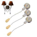 3Pcs Ceiling Fan Lamp Switch Rustproof Replacement Ceiling Light Pull Chain Switch 250V 125V Chrome