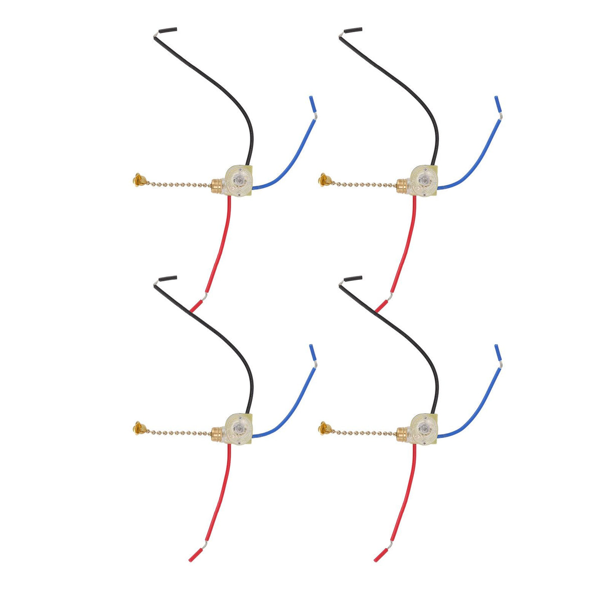 4Pcs Ceiling Fan Light Switch Replacement Lamp Pull Chain Switch 3 Wire Ceiling Fan Lamp Switch 250V 125V Gold