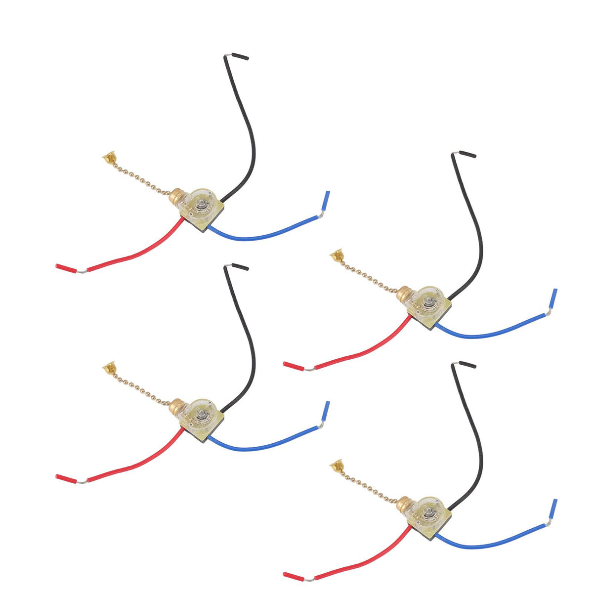 4Pcs Ceiling Fan Light Switch Replacement Lamp Pull Chain Switch 3 Wire Ceiling Fan Lamp Switch 250V 125V Gold