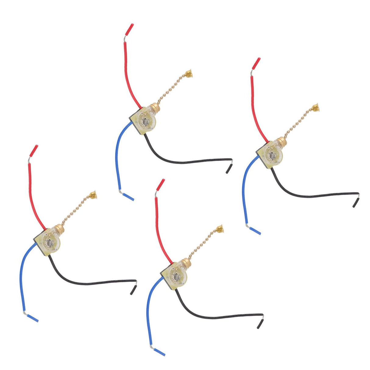 4Pcs Ceiling Fan Light Switch Replacement Lamp Pull Chain Switch 3 Wire Ceiling Fan Lamp Switch 250V 125V Gold