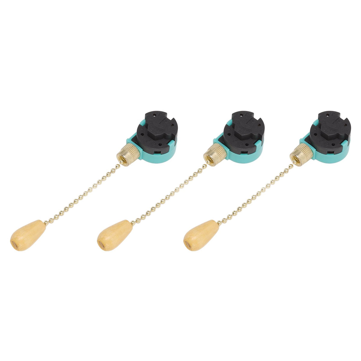 3Pcs Ceiling Light Pull Chain Switch 3 Speed 4 Wire Ceiling Fan Lamp Switch for Ceiling Lamp Fan Lamp Wall Lamp Gold