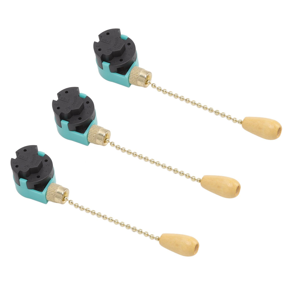 3Pcs Ceiling Light Pull Chain Switch 3 Speed 4 Wire Ceiling Fan Lamp Switch for Ceiling Lamp Fan Lamp Wall Lamp Gold