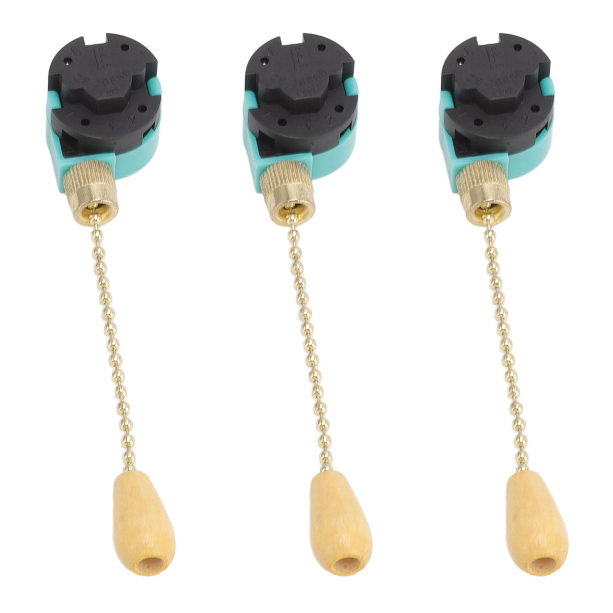 3Pcs Ceiling Light Pull Chain Switch 3 Speed 4 Wire Ceiling Fan Lamp Switch for Ceiling Lamp Fan Lamp Wall Lamp Gold