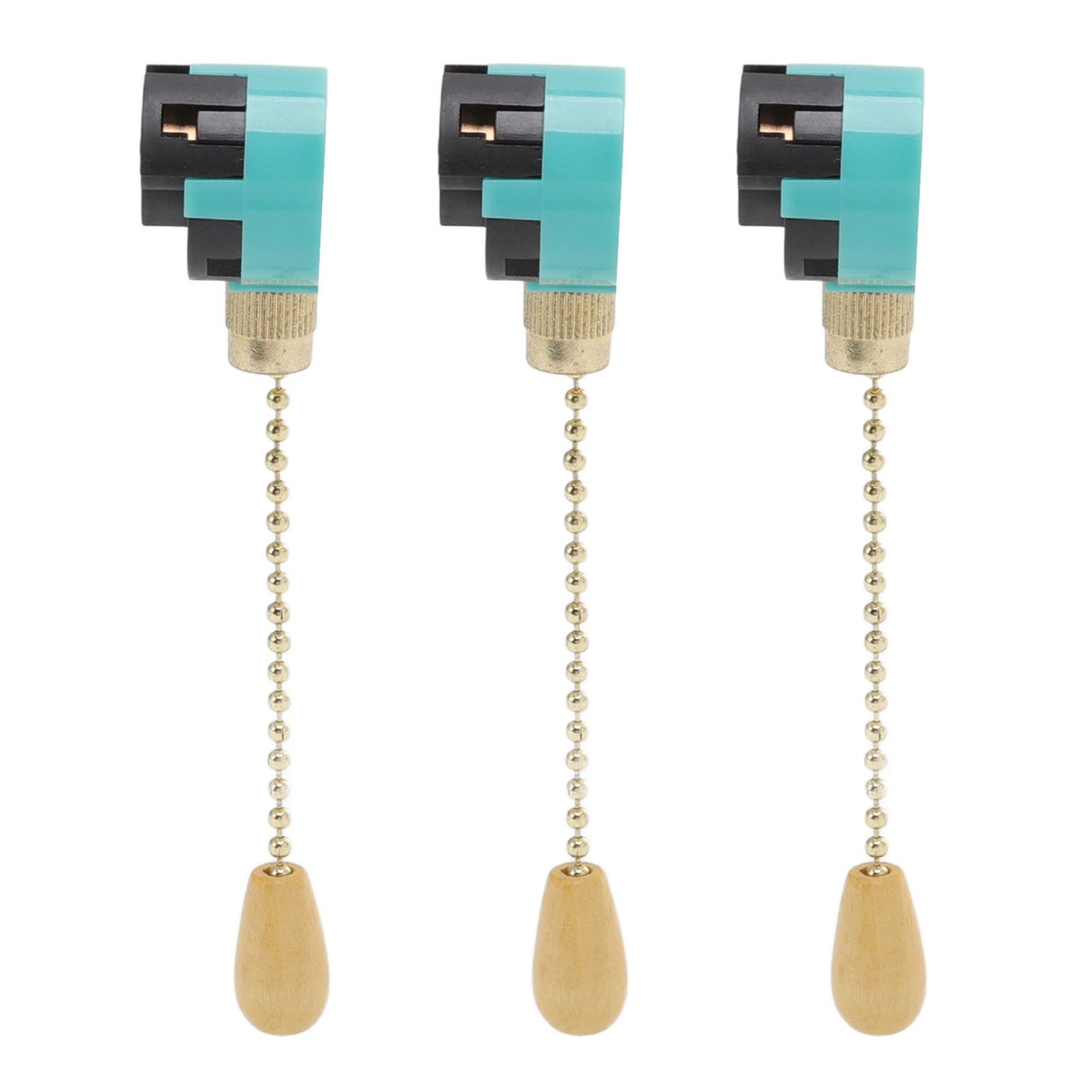 3Pcs Ceiling Light Pull Chain Switch 3 Speed 4 Wire Ceiling Fan Lamp Switch for Ceiling Lamp Fan Lamp Wall Lamp Gold