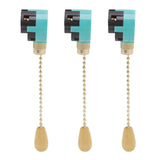 3Pcs Ceiling Light Pull Chain Switch 3 Speed 4 Wire Ceiling Fan Lamp Switch for Ceiling Lamp Fan Lamp Wall Lamp Gold