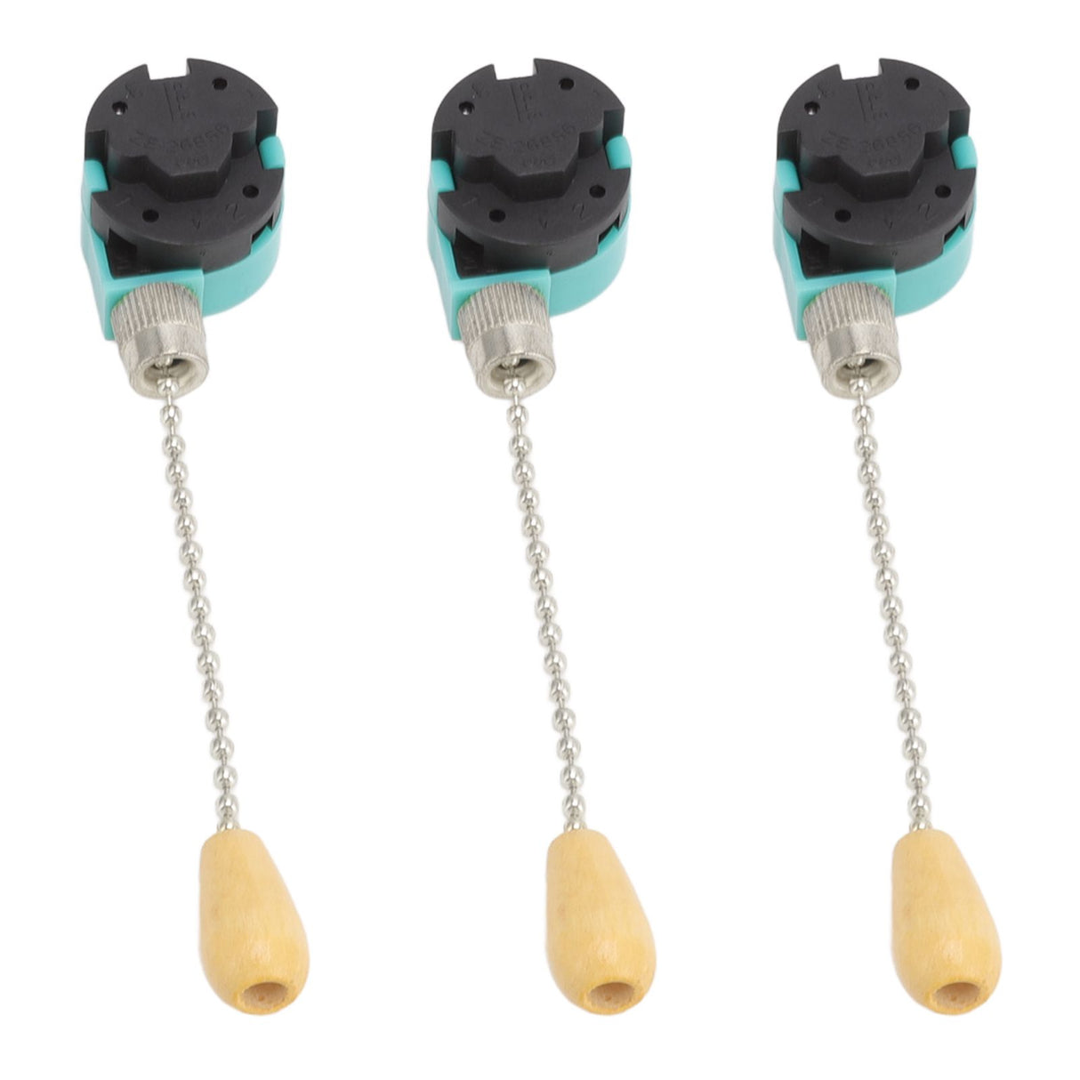 3Pcs Ceiling Light Pull Chain Switch 3 Speed 4 Wire Ceiling Fan Lamp Switch for Ceiling Lamp Fan Lamp Wall Lamp Chrome