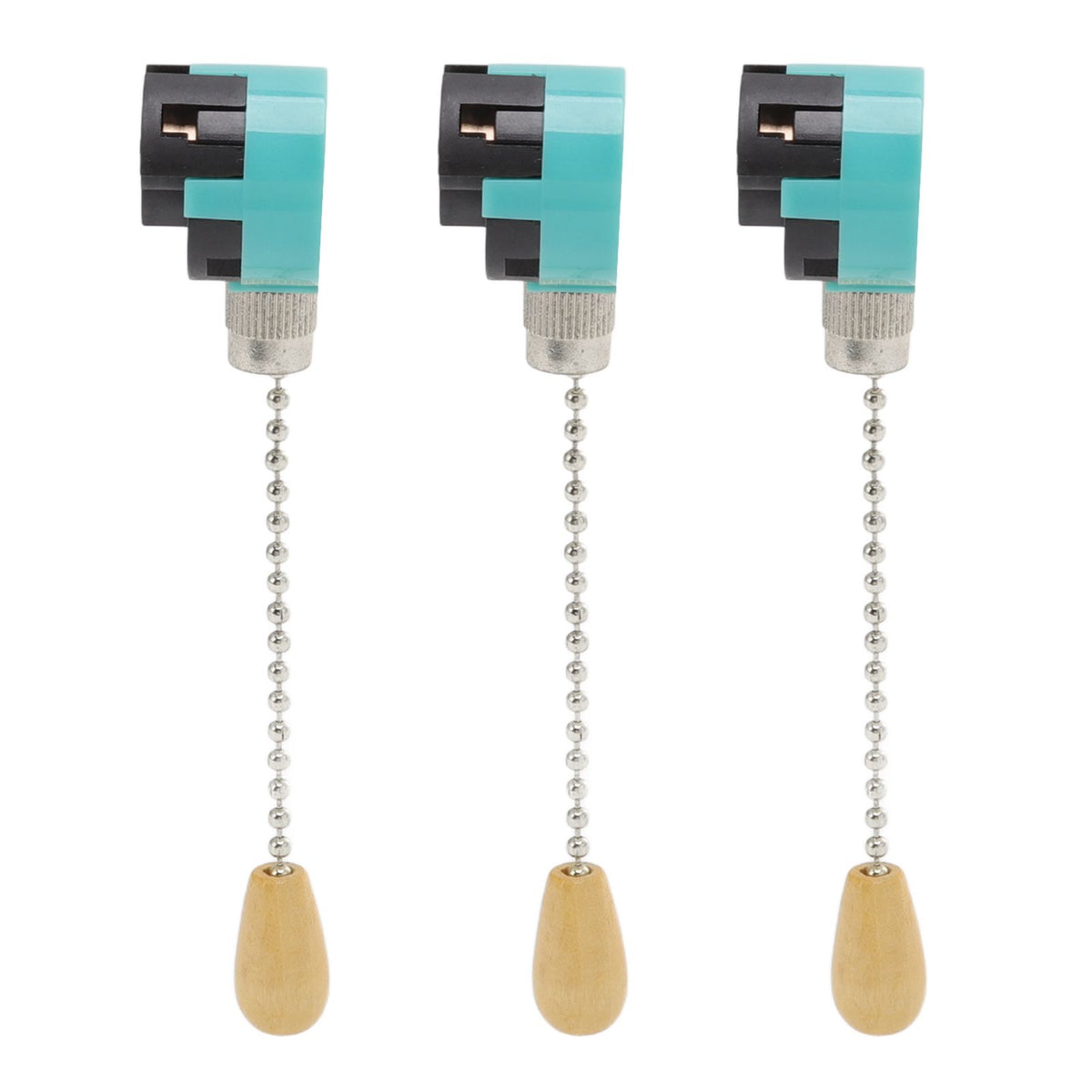 3Pcs Ceiling Light Pull Chain Switch 3 Speed 4 Wire Ceiling Fan Lamp Switch for Ceiling Lamp Fan Lamp Wall Lamp Chrome