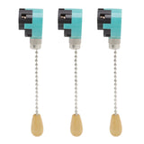 3Pcs Ceiling Light Pull Chain Switch 3 Speed 4 Wire Ceiling Fan Lamp Switch for Ceiling Lamp Fan Lamp Wall Lamp Chrome - Close-Up Angle