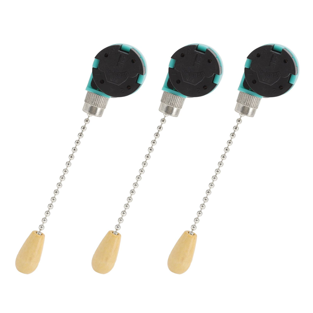 3Pcs Ceiling Light Pull Chain Switch 3 Speed 4 Wire Ceiling Fan Lamp Switch for Ceiling Lamp Fan Lamp Wall Lamp Chrome