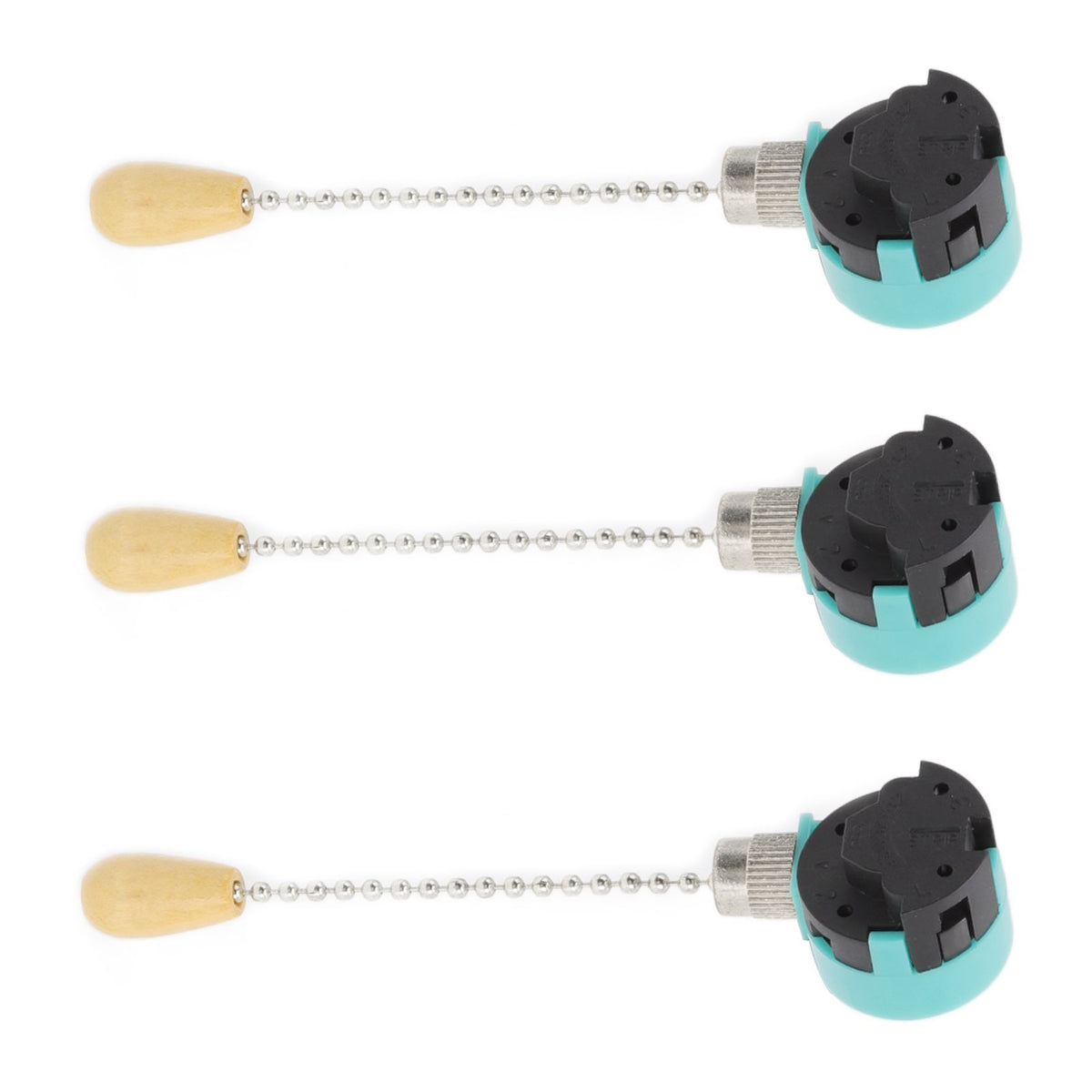 3Pcs Ceiling Light Pull Chain Switch 3 Speed 4 Wire Ceiling Fan Lamp Switch for Ceiling Lamp Fan Lamp Wall Lamp Chrome
