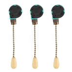 3Pcs Ceiling Light Pull Chain Switch 3 Speed 4 Wire Ceiling Fan Lamp Switch for Ceiling Lamp Fan Lamp Wall Lamp Bronze